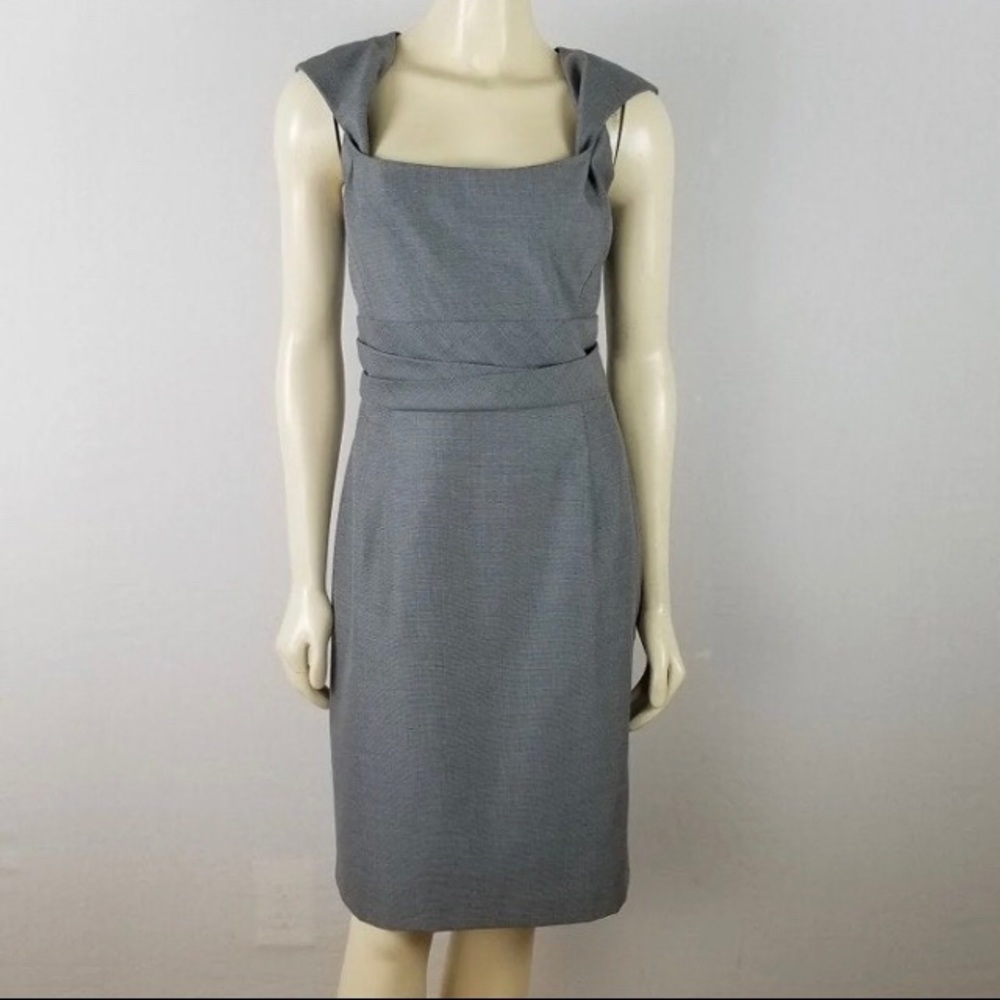 Classic Kay Unger grey sheath dress - Size 14